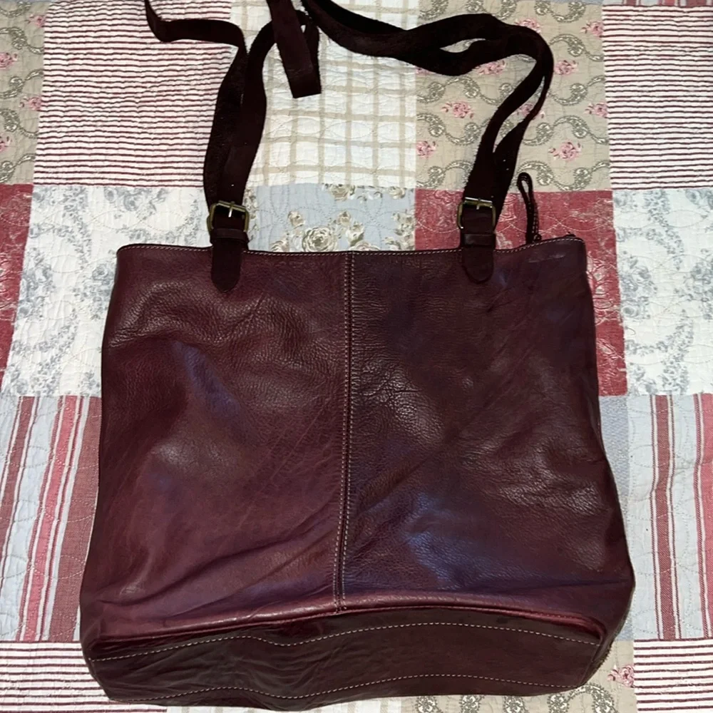 Gorgeous Borse in Pelle Italy leather hobo bag burgundy large